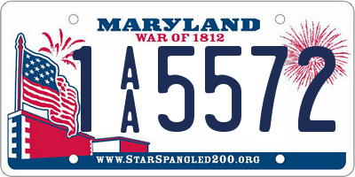 MD license plate 1AA5572