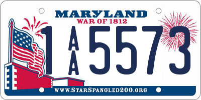 MD license plate 1AA5573