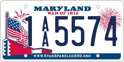 MD license plate 1AA5574