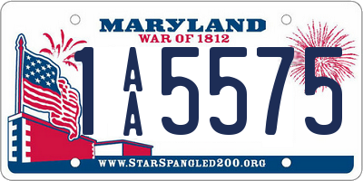 MD license plate 1AA5575