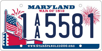 MD license plate 1AA5581