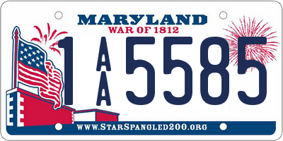 MD license plate 1AA5585