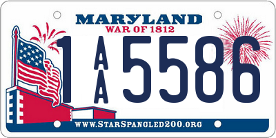 MD license plate 1AA5586