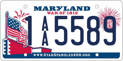 MD license plate 1AA5589