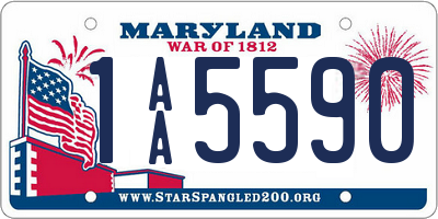 MD license plate 1AA5590