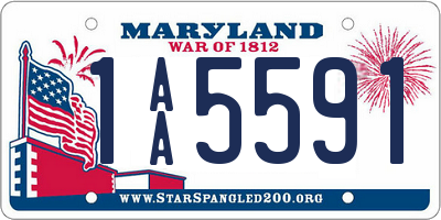 MD license plate 1AA5591