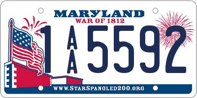 MD license plate 1AA5592