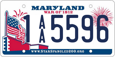 MD license plate 1AA5596