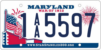 MD license plate 1AA5597