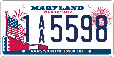 MD license plate 1AA5598