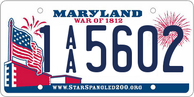 MD license plate 1AA5602