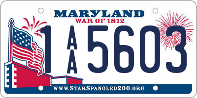 MD license plate 1AA5603