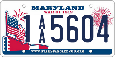 MD license plate 1AA5604