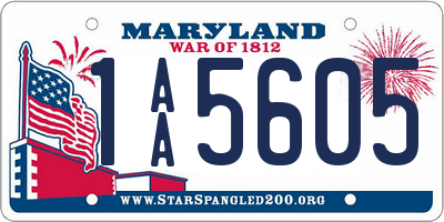 MD license plate 1AA5605