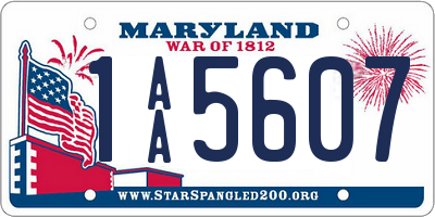 MD license plate 1AA5607