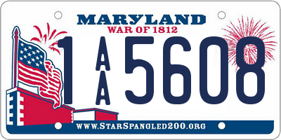 MD license plate 1AA5608