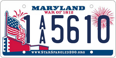 MD license plate 1AA5610