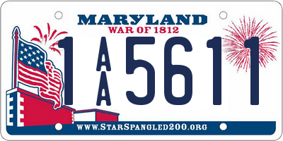 MD license plate 1AA5611