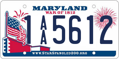 MD license plate 1AA5612