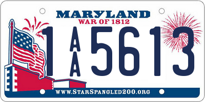 MD license plate 1AA5613