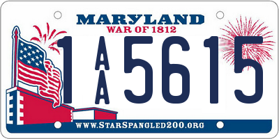 MD license plate 1AA5615