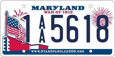 MD license plate 1AA5618