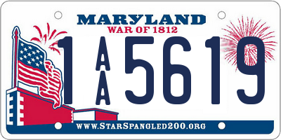 MD license plate 1AA5619