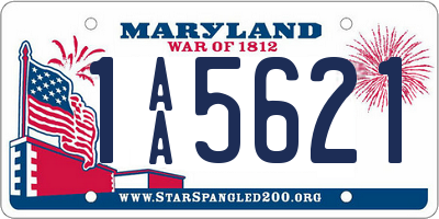 MD license plate 1AA5621