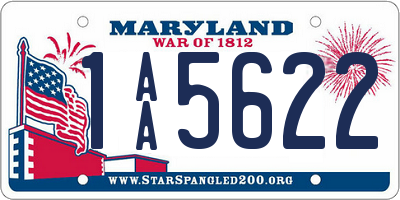 MD license plate 1AA5622