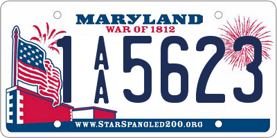 MD license plate 1AA5623