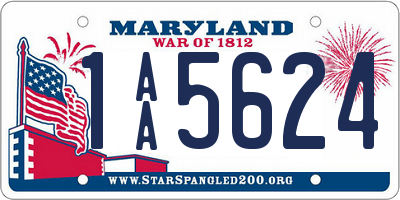 MD license plate 1AA5624