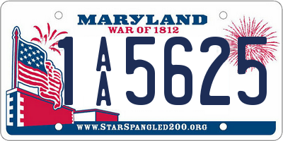 MD license plate 1AA5625