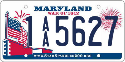 MD license plate 1AA5627