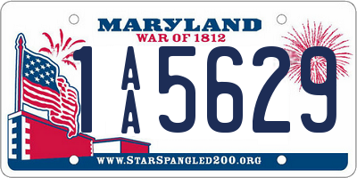 MD license plate 1AA5629