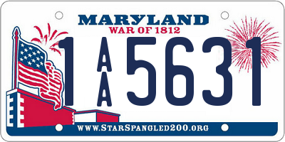 MD license plate 1AA5631