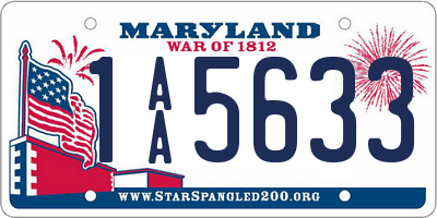 MD license plate 1AA5633