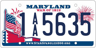 MD license plate 1AA5635