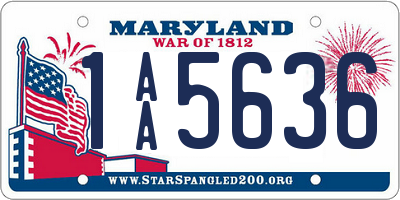 MD license plate 1AA5636