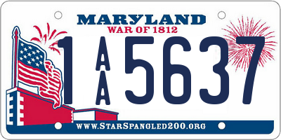 MD license plate 1AA5637