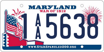 MD license plate 1AA5638