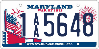 MD license plate 1AA5648