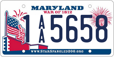 MD license plate 1AA5658