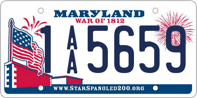 MD license plate 1AA5659