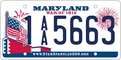 MD license plate 1AA5663