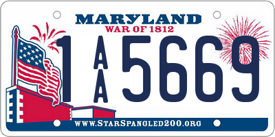 MD license plate 1AA5669