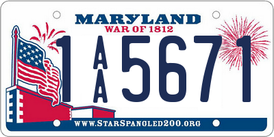 MD license plate 1AA5671