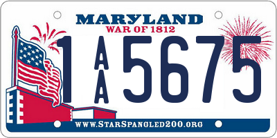 MD license plate 1AA5675