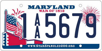 MD license plate 1AA5679