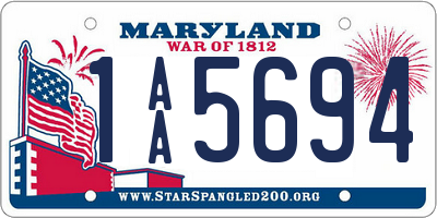 MD license plate 1AA5694