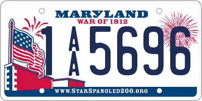 MD license plate 1AA5696